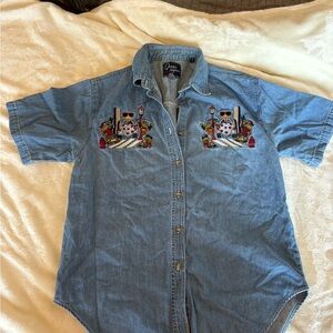 Vintage Denim Embroidered Shirt